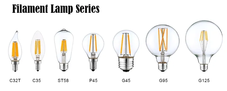 A60 LED Filament Bulb Lamp Light Clear Glass 4W Edison Bulb with Ce RoHS