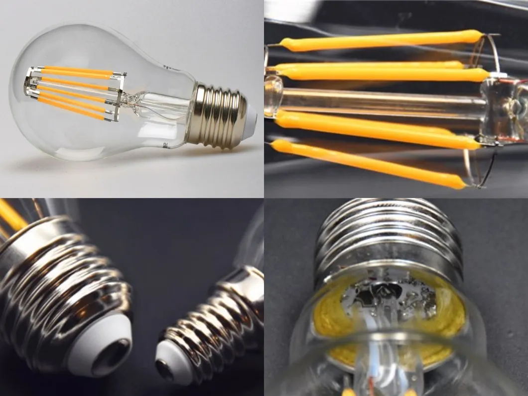 A60 LED Filament Bulb Lamp Light Clear Glass 4W Edison Bulb with Ce RoHS