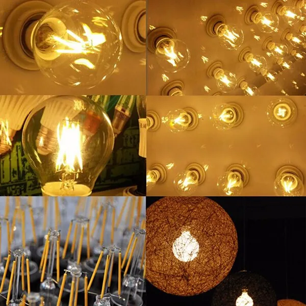 A60 LED Filament Bulb Lamp Light Clear Glass 4W Edison Bulb with Ce RoHS