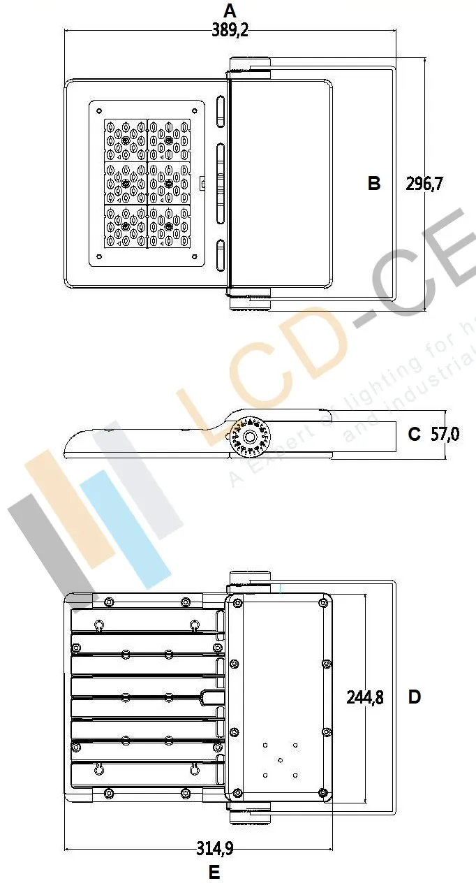 Copper Free Aluminum Die-Cast Heat-Sink Housing 120-145lm/W Super Bright CREE Osram LED Flood Light with Adaptor Bracket Mount Dock Lighting Lamp 220V IP67