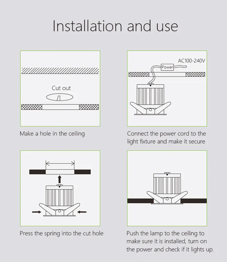 Cut out 80mm Hotel Lighting Anti Glare 5W 7W Dimmable COB LED Downlight