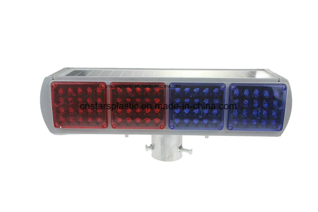 Red and Blue LED Solar Strobe Light for Traffic Safety