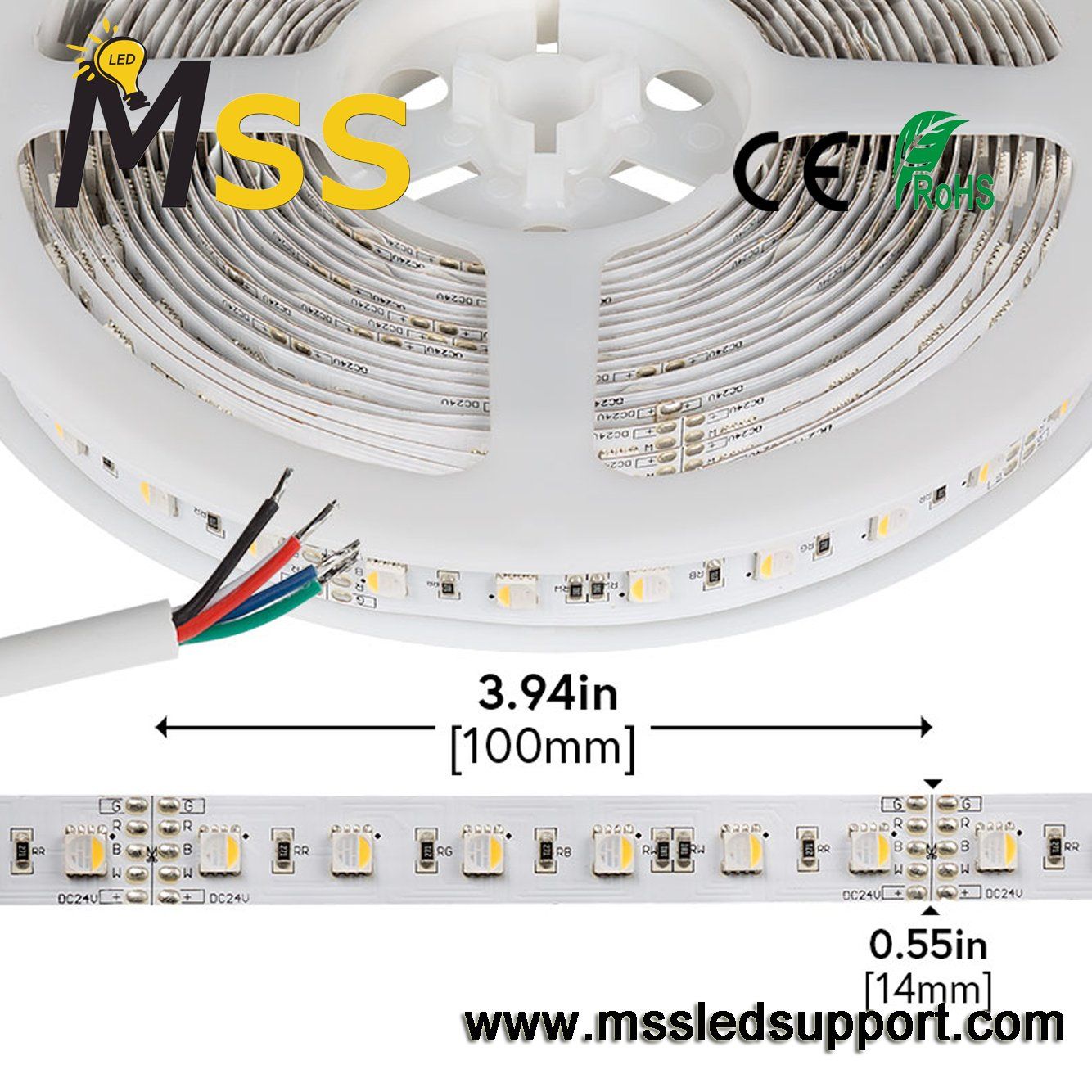 RGBW 4chips 24V LED Strip Light SMD 5050 LED Strip Light