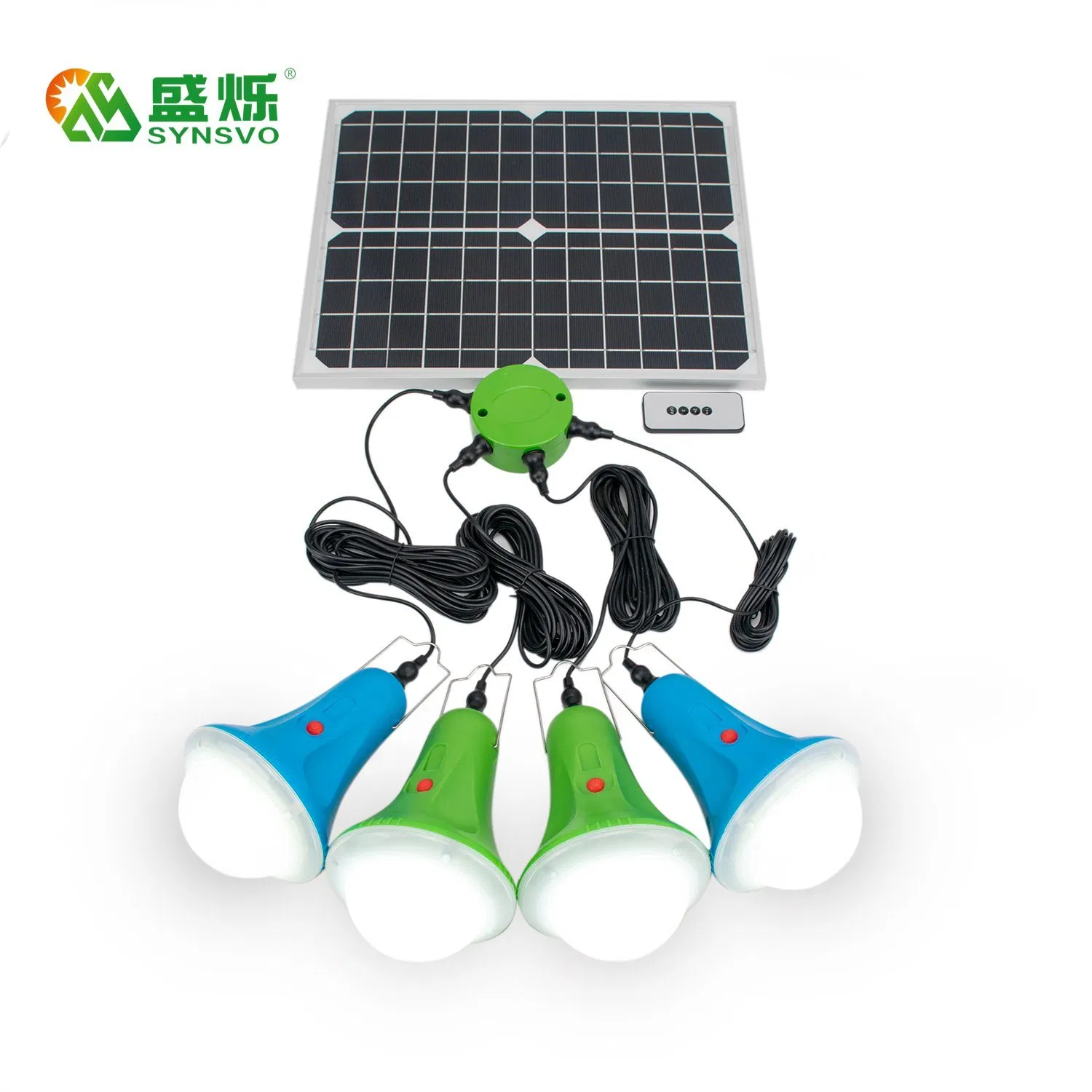 Solar Power System Lights with Remote Controller IP55 Outdoor Lamp