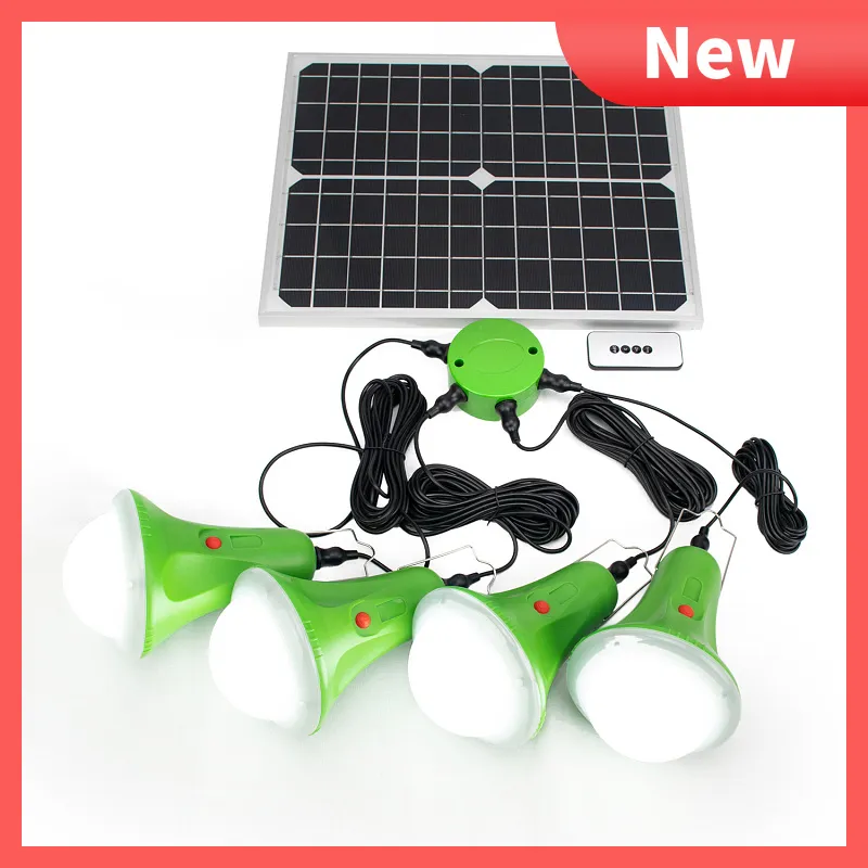 Solar Power System Lights with Remote Controller IP55 Outdoor Lamp