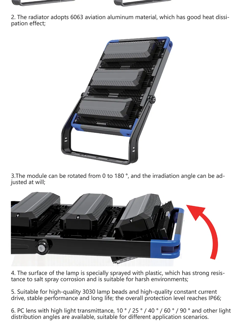 Stadium Night Light 5 Years Warranty Outdoor IP65 500W LED Flood Lighting for Stadium